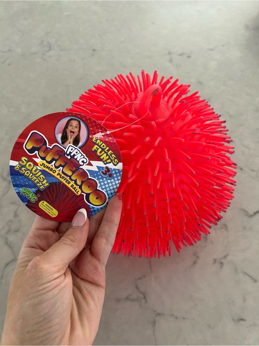 Pufferoo Jumbo PufferPoo Spiky Ball - Red